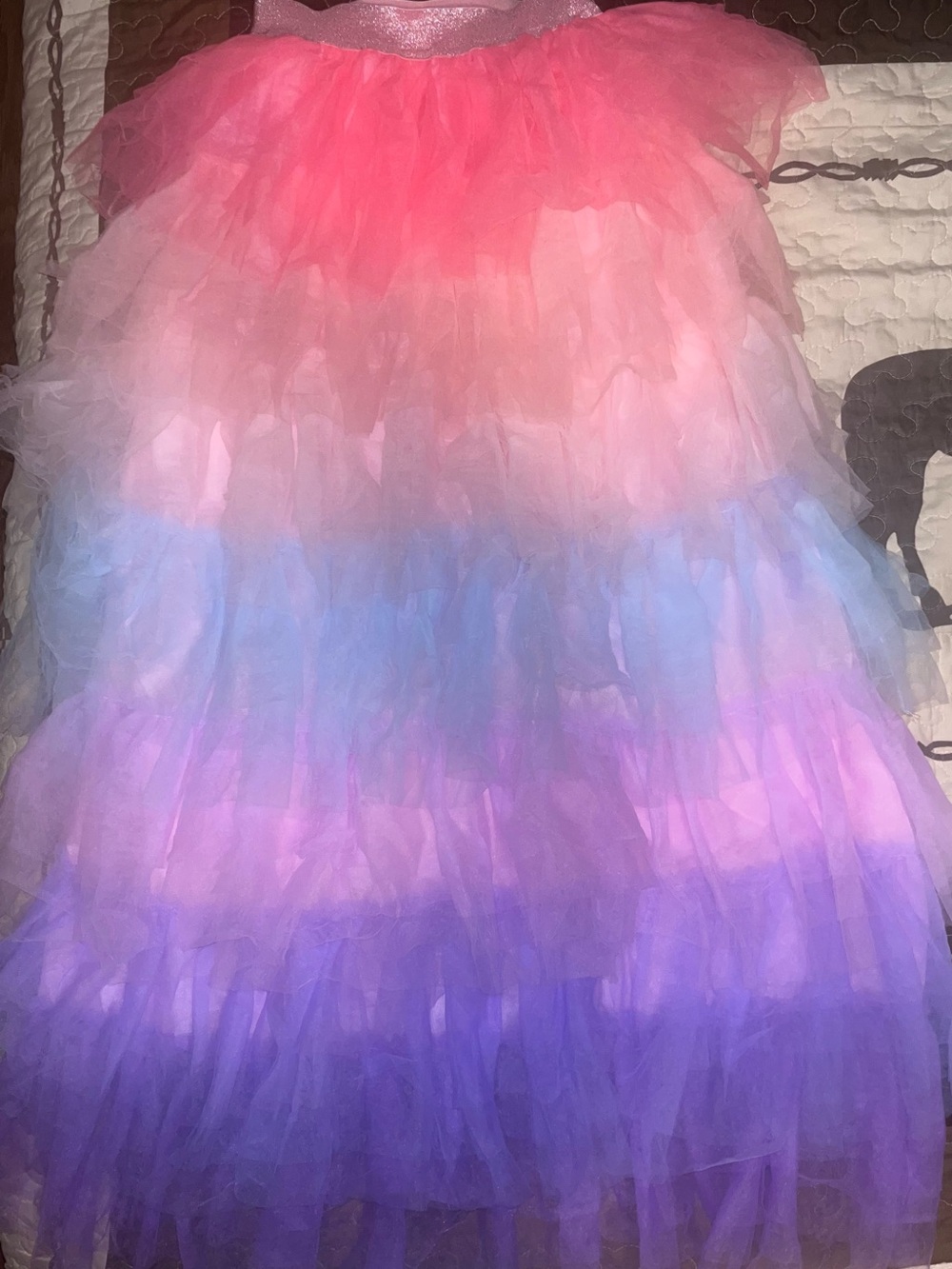 Lola + The Boys Pink Blue Purple Ombre Tulle skirt